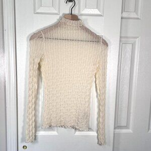 Find Me Now Second Skin Mock Neck Long Slv Top in Ivory Size Small